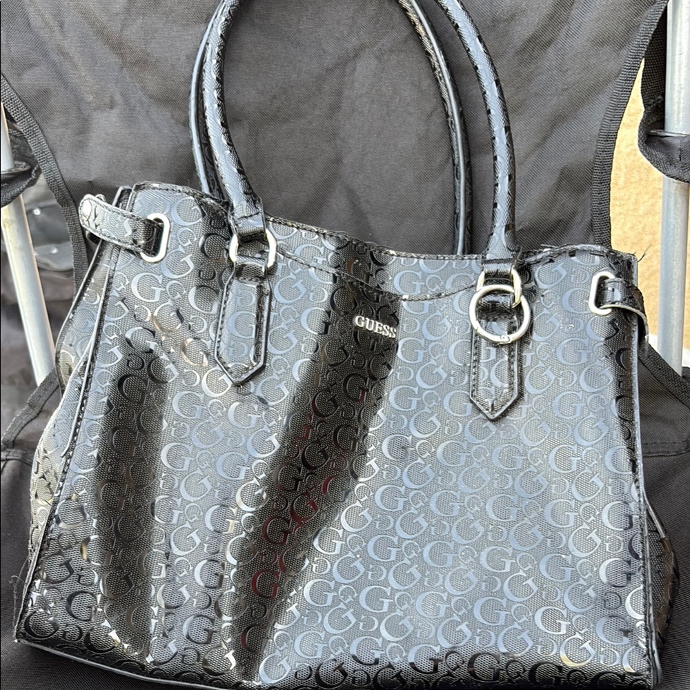 GUESS Black Logo Tote Bag